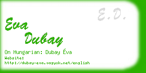eva dubay business card